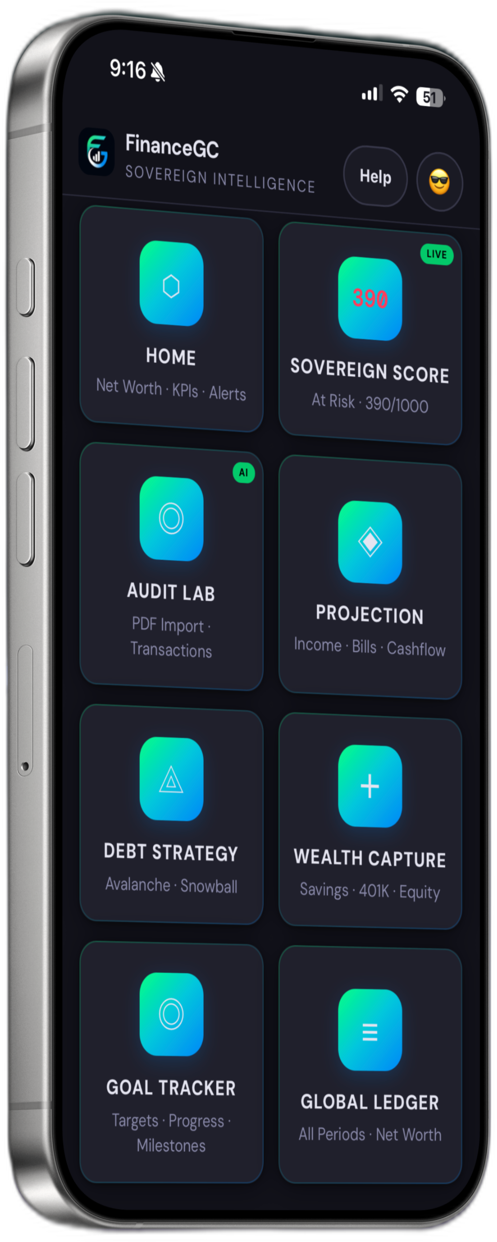 FinanceGC Command Center — your financial intelligence hub