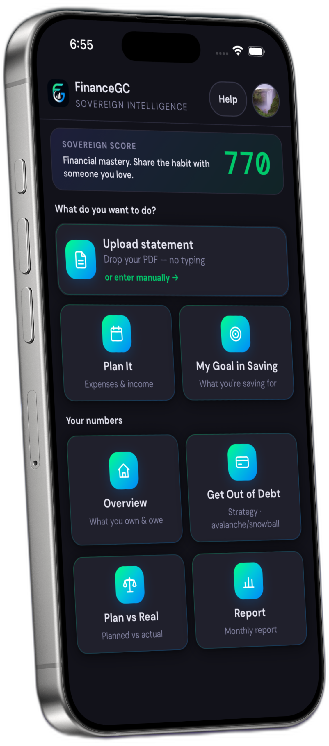 FinanceGC Command Center — your financial intelligence hub